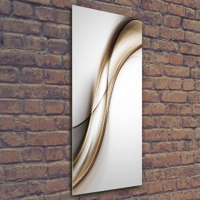 Cuadro de metacrilato moderno efecto cristal vertical Ola marrón