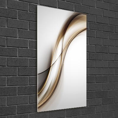 Cuadro de metacrilato moderno efecto cristal vertical Ola marrón