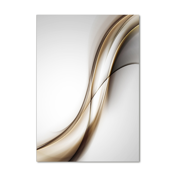 Cuadro de metacrilato moderno efecto cristal vertical Ola marrón