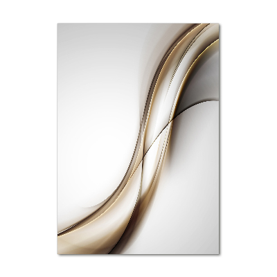 Cuadro de metacrilato moderno efecto cristal vertical Ola marrón