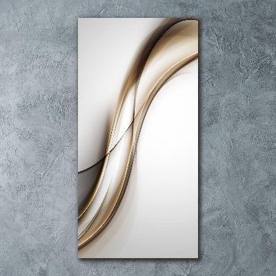 Cuadro de metacrilato moderno efecto cristal vertical Ola marrón