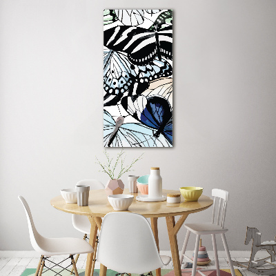 Cuadro decorativo en acrílico brillante vertical Mariposas