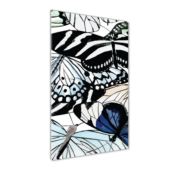 Cuadro decorativo en acrílico brillante vertical Mariposas