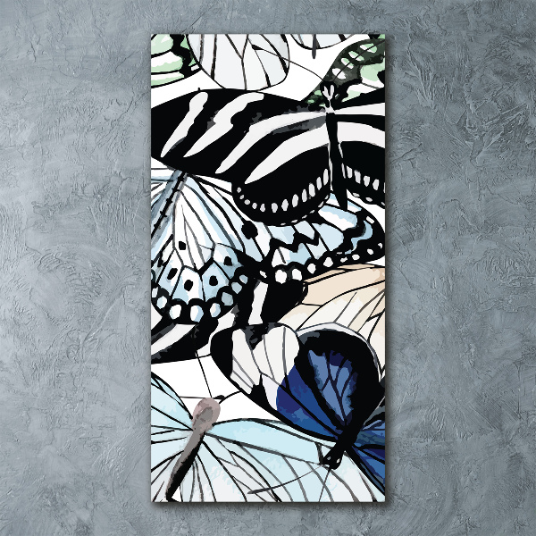 Cuadro decorativo en acrílico brillante vertical Mariposas
