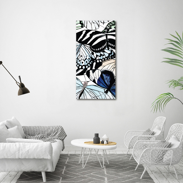 Cuadro decorativo en acrílico brillante vertical Mariposas