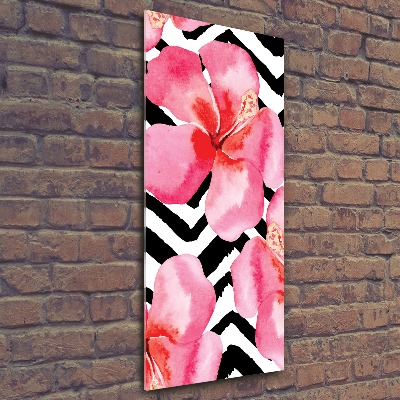 Impresión en metacrilato de alta calidad vertical flores hawaianas