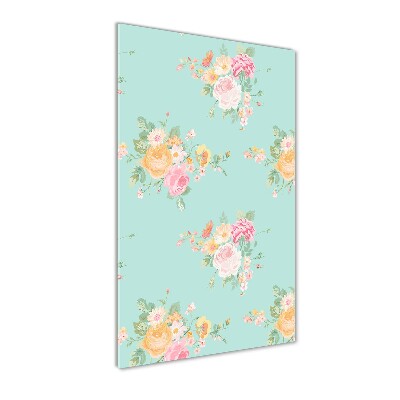 Cuadro decorativo en acrílico brillante vertical Flores