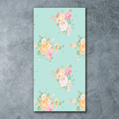 Cuadro decorativo en acrílico brillante vertical Flores