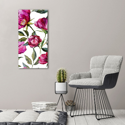 Cuadro decorativo en acrílico brillante vertical Amapolas