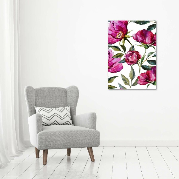 Cuadro decorativo en acrílico brillante vertical Amapolas