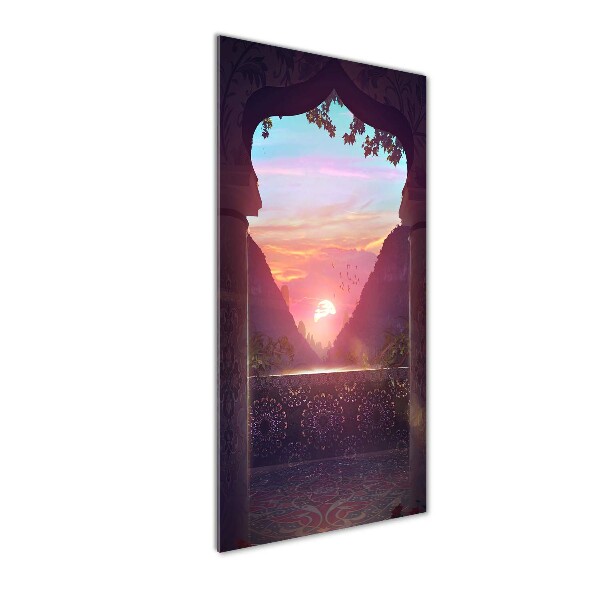 Cuadro decorativo en acrílico brillante vertical Arquitectura oriental