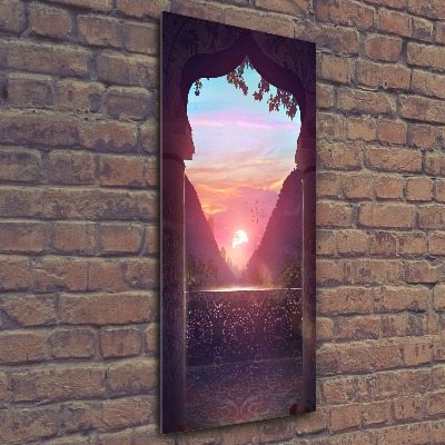 Cuadro decorativo en acrílico brillante vertical Arquitectura oriental