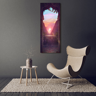 Cuadro decorativo en acrílico brillante vertical Arquitectura oriental