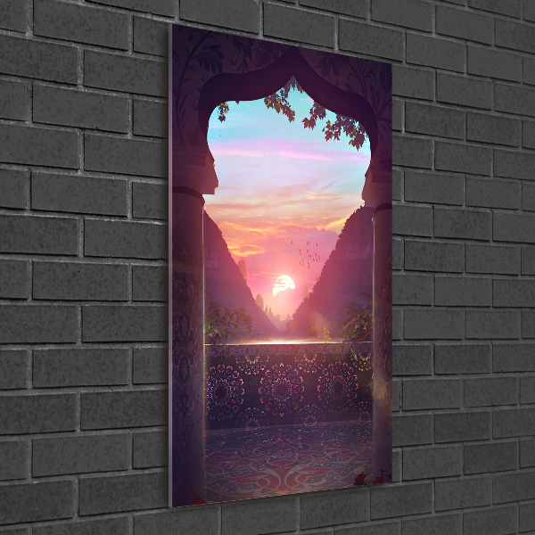 Cuadro decorativo en acrílico brillante vertical Arquitectura oriental