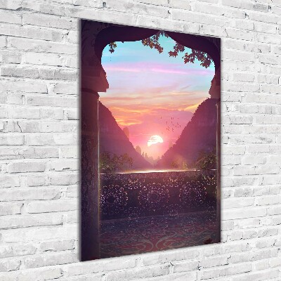 Cuadro decorativo en acrílico brillante vertical Arquitectura oriental