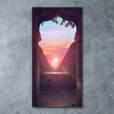 Cuadro decorativo en acrílico brillante vertical Arquitectura oriental