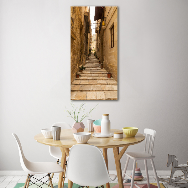 Cuadro de metacrilato vertical Calles de Malta