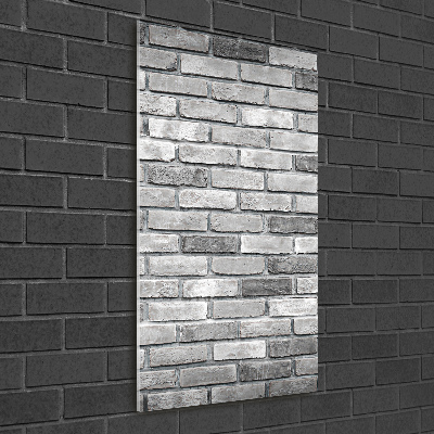 Cuadro decorativo en acrílico brillante vertical pared de ladrillos
