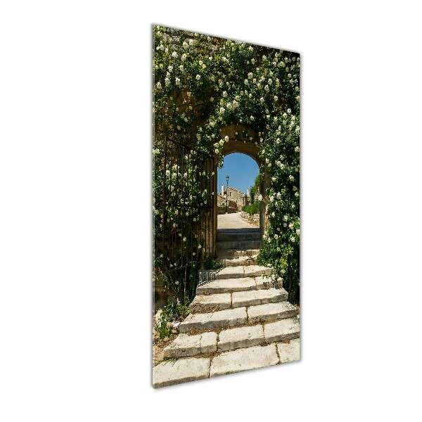 Cuadro de metacrilato moderno efecto cristal vertical Arco floral