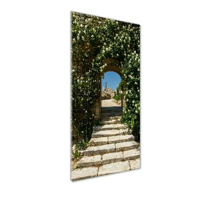 Cuadro de metacrilato moderno efecto cristal vertical Arco floral