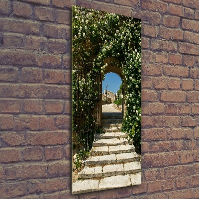 Cuadro de metacrilato moderno efecto cristal vertical Arco floral