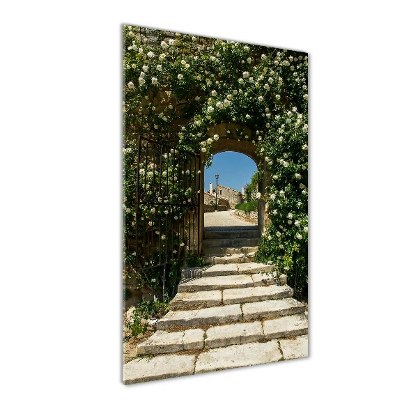 Cuadro de metacrilato moderno efecto cristal vertical Arco floral