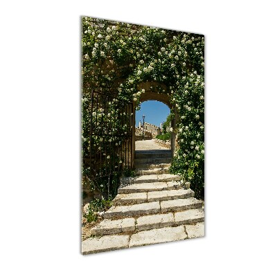 Cuadro de metacrilato moderno efecto cristal vertical Arco floral