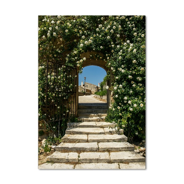 Cuadro de metacrilato moderno efecto cristal vertical Arco floral