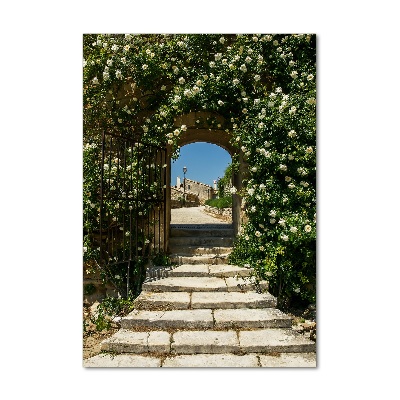 Cuadro de metacrilato moderno efecto cristal vertical Arco floral