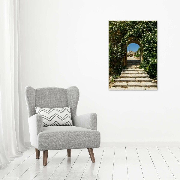 Cuadro de metacrilato moderno efecto cristal vertical Arco floral