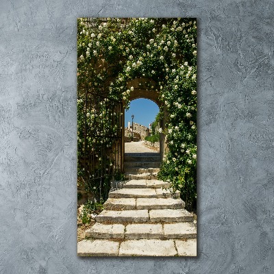Cuadro de metacrilato moderno efecto cristal vertical Arco floral