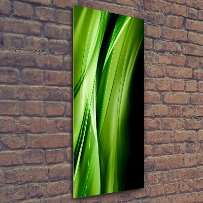 Cuadro de metacrilato vertical Fondo de ondas verdes