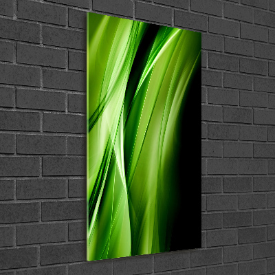 Cuadro de metacrilato vertical Fondo de ondas verdes