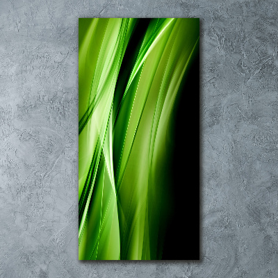 Cuadro de metacrilato vertical Fondo de ondas verdes