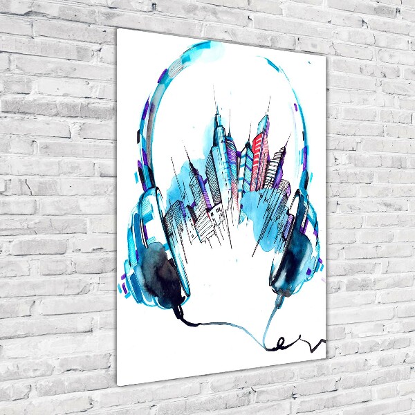 Impresión en metacrilato de alta calidad vertical Música de la ciudad