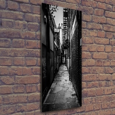 Cuadro decorativo en acrílico brillante vertical calles de la ciudad