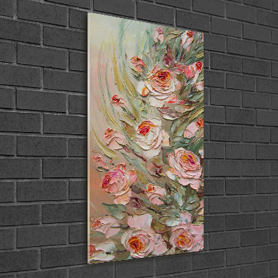 Cuadro decorativo en acrílico brillante vertical Rosas