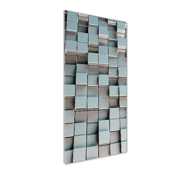 Cuadro de metacrilato moderno efecto cristal vertical Muro de cubos