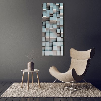 Cuadro de metacrilato moderno efecto cristal vertical Muro de cubos