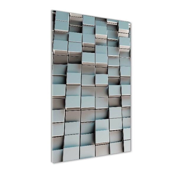Cuadro de metacrilato moderno efecto cristal vertical Muro de cubos