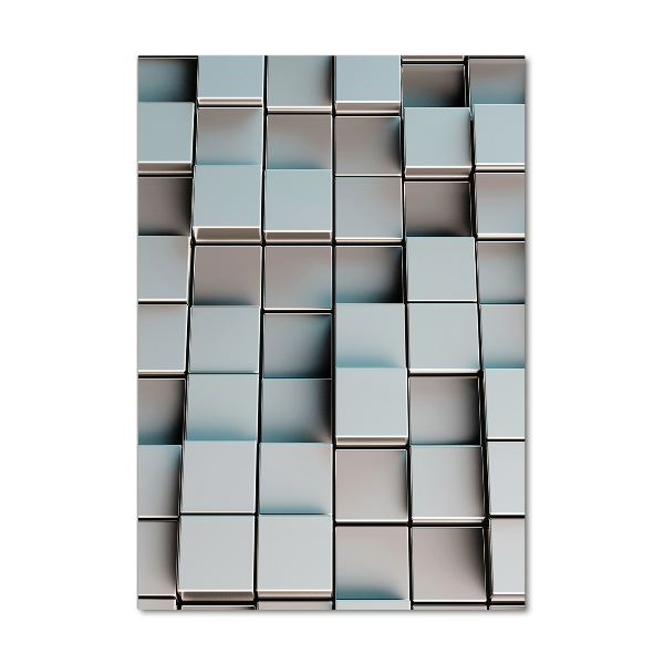 Cuadro de metacrilato moderno efecto cristal vertical Muro de cubos
