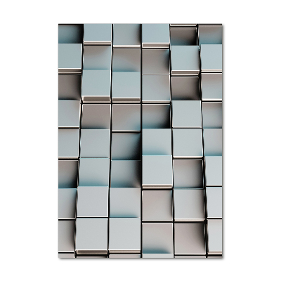 Cuadro de metacrilato moderno efecto cristal vertical Muro de cubos