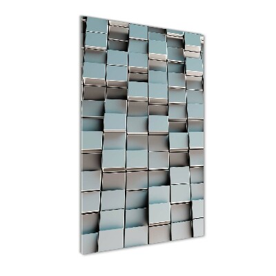 Cuadro de metacrilato moderno efecto cristal vertical Muro de cubos