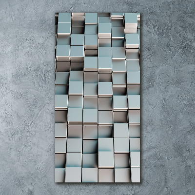 Cuadro de metacrilato moderno efecto cristal vertical Muro de cubos