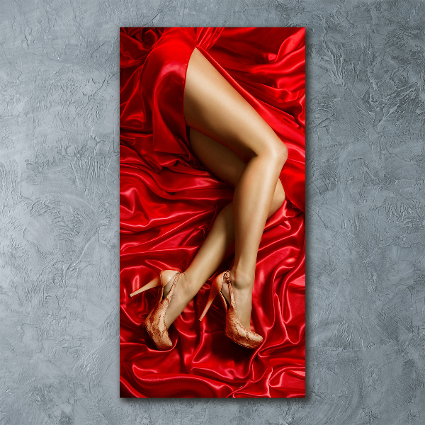 Cuadro de metacrilato vertical Piernas en satén