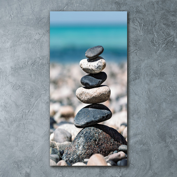 Cuadro de metacrilato vertical Playa rocosa