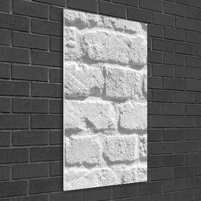 Cuadro de metacrilato moderno efecto cristal vertical pared de ladrillos