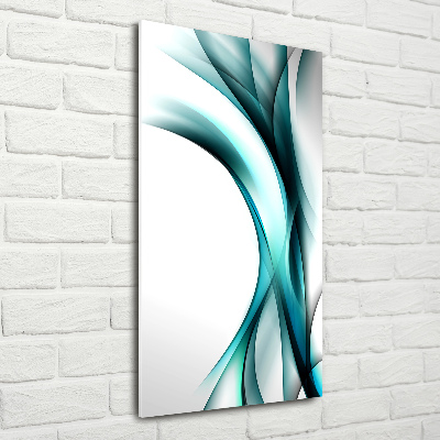 Cuadro decorativo en acrílico brillante vertical Ondas abstractas