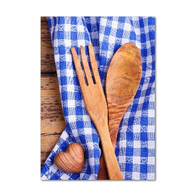 Impresión en metacrilato de alta calidad vertical Cubiertos de madera