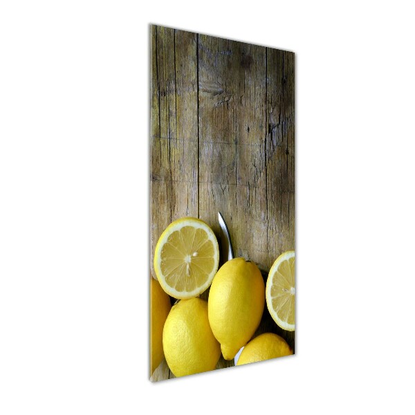 Cuadro decorativo en acrílico brillante vertical Limones